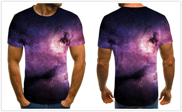 Men's T-shirt beautiful starry sky tops 3D printed short sleeve summer round neck shirt trendy streetwear | Vimost Shop.