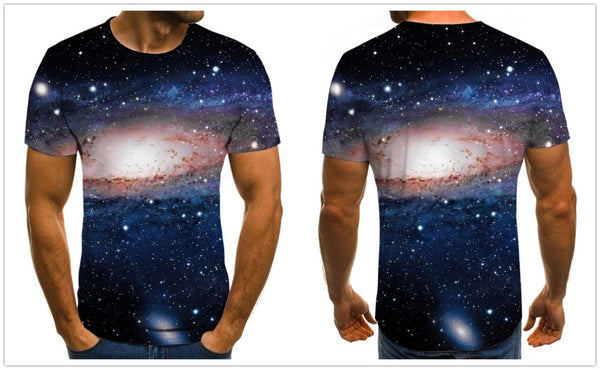 Men's T-shirt beautiful starry sky tops 3D printed short sleeve summer round neck shirt trendy streetwear | Vimost Shop.