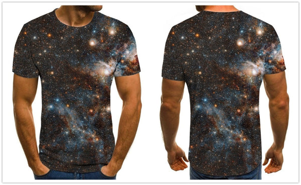 Men's T-shirt beautiful starry sky tops 3D printed short sleeve summer round neck shirt trendy streetwear | Vimost Shop.