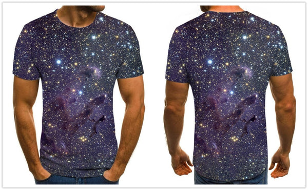 Men's T-shirt beautiful starry sky tops 3D printed short sleeve summer round neck shirt trendy streetwear | Vimost Shop.