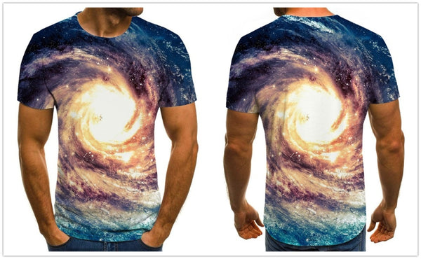 Men's T-shirt beautiful starry sky tops 3D printed short sleeve summer round neck shirt trendy streetwear | Vimost Shop.