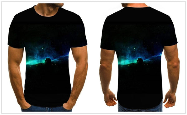 Men's T-shirt beautiful starry sky tops 3D printed short sleeve summer round neck shirt trendy streetwear | Vimost Shop.