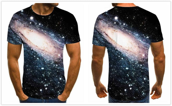 Men's T-shirt beautiful starry sky tops 3D printed short sleeve summer round neck shirt trendy streetwear | Vimost Shop.