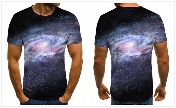 Men's T-shirt beautiful starry sky tops 3D printed short sleeve summer round neck shirt trendy streetwear | Vimost Shop.