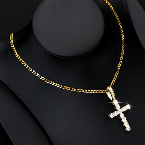 Ice Out Cross Pendant Necklaces For Women Men With Gold Chain Crystal Zircon Bijoux Femme Hip Hop Steampunk Jewelry Gift | Vimost Shop.