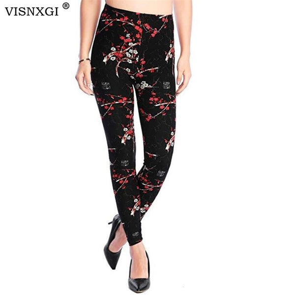 Print Flower Leggings Leggins Plus Size Legins Guitar Plaid Thin Nine Pants Clothing Aptitud Trousers | Vimost Shop.