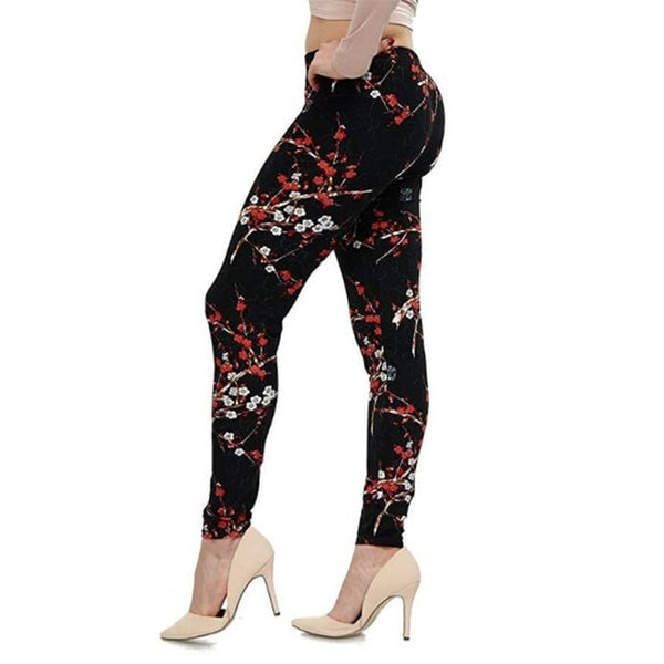 Print Flower Leggings Leggins Plus Size Legins Guitar Plaid Thin Nine Pants Clothing Aptitud Trousers | Vimost Shop.