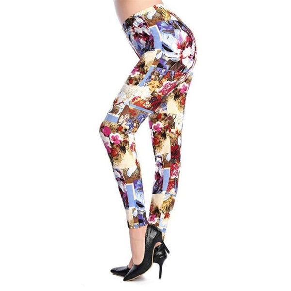 Print Flower Leggings Leggins Plus Size Legins Guitar Plaid Thin Nine Pants Clothing Aptitud Trousers | Vimost Shop.