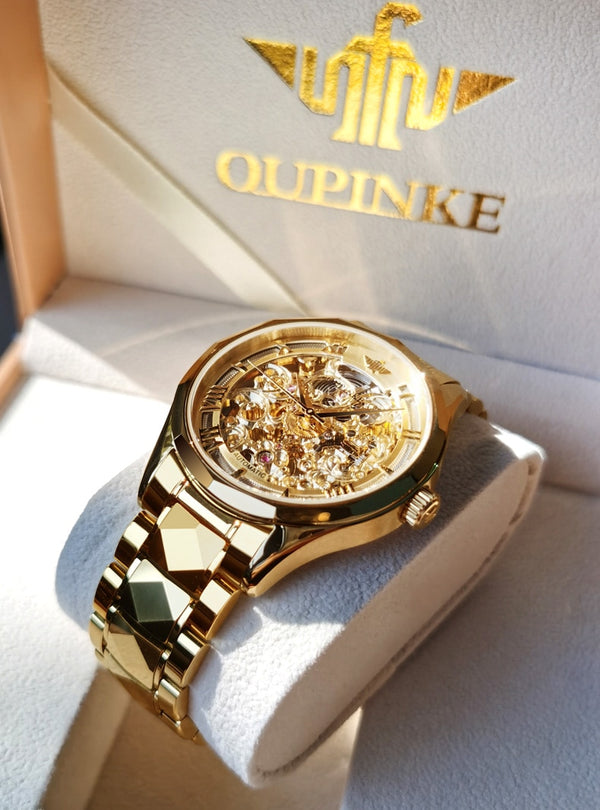 Men Mechanical Wristwatch Automatic Watch Men Skeleton OUPINKE Tungsten steel Sapphire Watch relogio masculino | Vimost Shop.