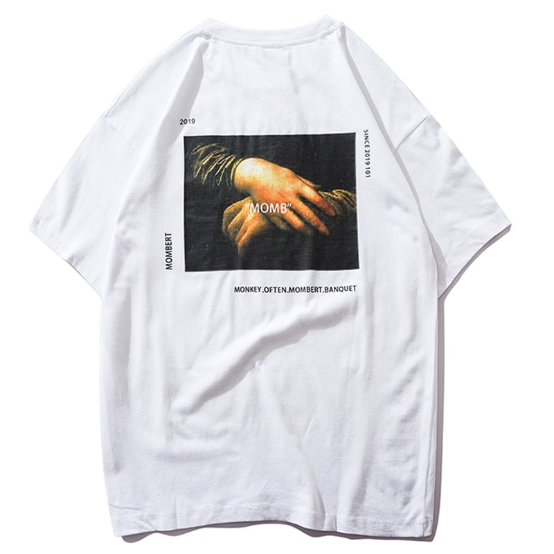 Funny Mona Lisa Printed Short Sleeve T Shirts Streetwear Men Summer Harajuku Hip Hop Top Tees Male Tshirts | Vimost Shop.