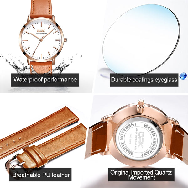 Women Watches Top Brand Luxury Fashion Female Quartz Wrist Watch Ladies Leather Waterproof Clock Girl Relogio Feminino | Vimost Shop.