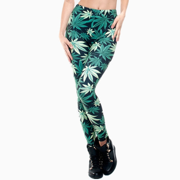 Women Clothing Ladies Legins Full Length Weeds 3D Graphic Printing Legging Sexy Punk Pants Leggings | Vimost Shop.