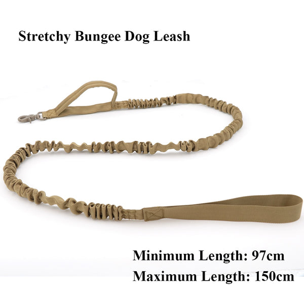 Tactical Bungee Dog Leash 2 Handle Quick Release Cat Dog Pet Leash Elastic Leads Rope Military Dog Training Leashes | Vimost Shop.