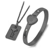 Fashion Concentric Lock Key Titanium Steel Stainless Steel Jewelry Bracelet Necklace Couple Sets | Vimost Shop.