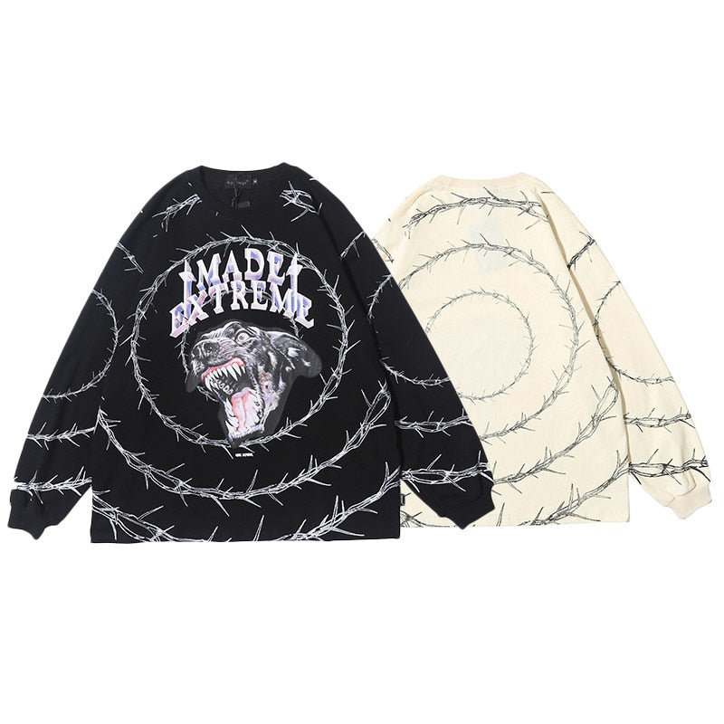 Sweatshirt Men Vicious Dog Printed Hip Hop Street Style Hoodies Streetwear | Vimost Shop.
