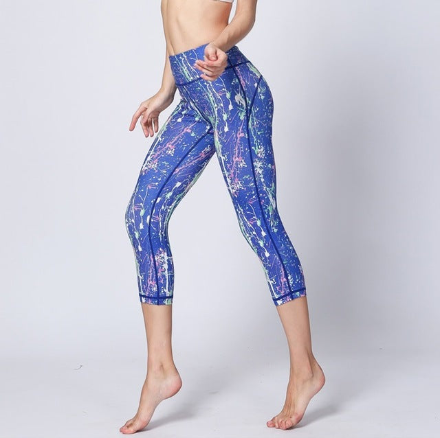 Sport Leggings Gym Elastic Romantic Printed Long Tights | Vimost Shop.