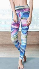 Sport Leggings Gym Elastic Romantic Printed Long Tights | Vimost Shop.
