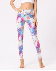 Sport Leggings Gym Elastic Romantic Printed Long Tights | Vimost Shop.