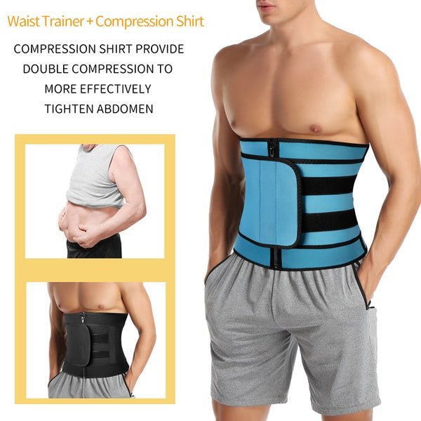 Men Workout Waist Trainer Abdomen Sweat Slimming Belt Weight Loss Shapewear Neoprene Fitness Belly Shapers Sauna Trimmer Belt | Vimost Shop.