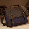 Messenger Bag Men Leather Genuine Leather Canvas 14inch Laptop Briefcase Crossbody Satchel Bag for Men | Vimost Shop.