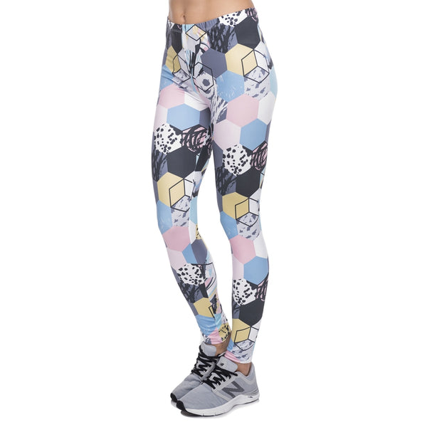Hot Sale leggins mujer colorful honeycomb Printing legging fitness feminina leggins Woman Pants workout leggings | Vimost Shop.