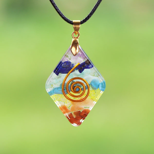 7 Chakra Rainbow Orgone Crystal Pendant For Strengthen Immune System Healing Crystal Pendant Energy Jewelry | Vimost Shop.