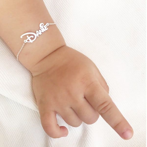 Baby Bracelet Stainless Steel Custom Name Bracelet Custom Jewelry  Nameplate Charm Bracelet For Child BFF | Vimost Shop.