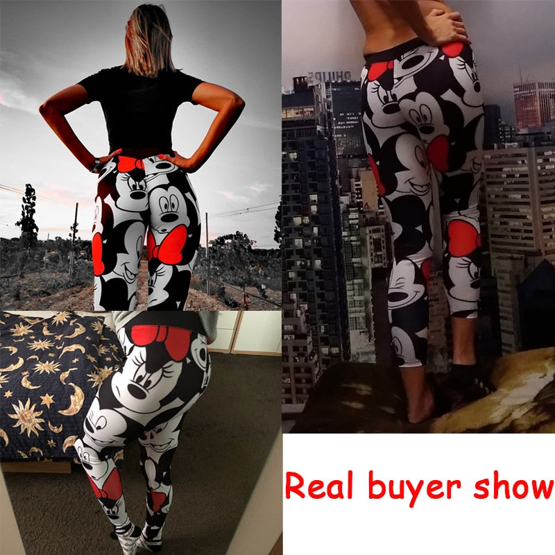 Women Minnie Mickey Yoga Gym Leggings Athletic Women Sport Clothing | Vimost Shop.