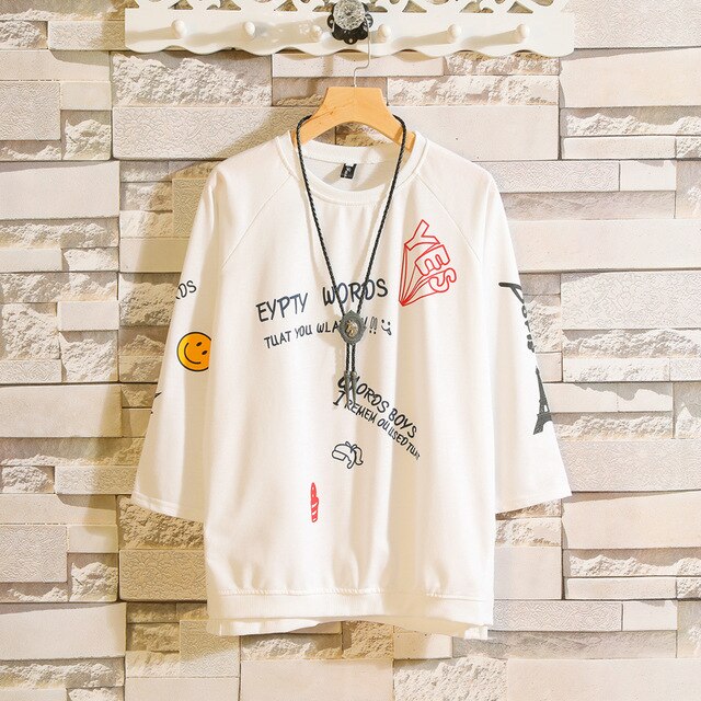 Funny Eiffel Tower Letter Print O-Neck Fitness Tshirt Men Summer Streetwear Fashion T shirt Male White Oversized Hip-hop T-shirt | Vimost Shop.