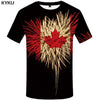 Maple Leaf T shirt Men Fireworks Tshirts Casual Canada Anime Clothes Black T-shirts 3d Psychedelic Shirt Print | Vimost Shop.