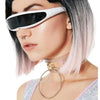 Windproof Visor Sunglasses Men Women One Piece Sunny Flat Top Goggles Oversized Shield Robot Sun Glasses Male | Vimost Shop.