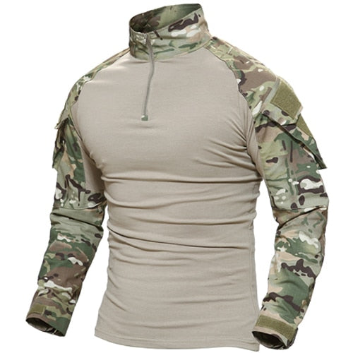 Men Camouflage Tactical T-shirts Summer Army Combat T Shirt Cotton Military T-shirt Airsoft Paintball Hunt Clothing Men | Vimost Shop.