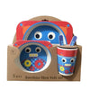 5pcs/set Cartoon Animal Tableware Baby Dishes Set Eco-friendly Bamboo Fiber Dinnerware Food Plate Bowl For Kids Boy Girl Gift | Vimost Shop.