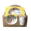 5pcs/set Cartoon Animal Tableware Baby Dishes Set Eco-friendly Bamboo Fiber Dinnerware Food Plate Bowl For Kids Boy Girl Gift | Vimost Shop.