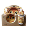 5pcs/set Cartoon Animal Tableware Baby Dishes Set Eco-friendly Bamboo Fiber Dinnerware Food Plate Bowl For Kids Boy Girl Gift | Vimost Shop.