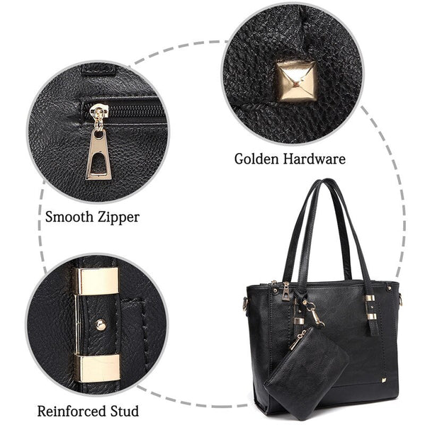 Fashion Women Handbags Tote Bags for Women Faux Leather Top Handle Satchel Purse for Ladies with Little Pouch Designer | Vimost Shop.