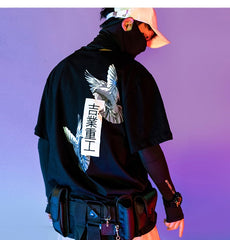 Japanese Harajuku T Shirts Men/Women SS Peace Dove Print Hip Hop Streetwear Oversize Short Sleeve Shirtrs | Vimost Shop.