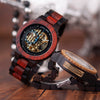 Wooden Mechanical Watch Men Luxury Retro Design Case With Gold Label Beside Automatic and Multi-Functional Wristwatch | Vimost Shop.