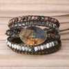 Labradorite stone vintage Leather Bracelet Mix Stones beads Women 5 Layers Wrap Bracelet Boho handmade Bracelet Jewelry gift | Vimost Shop.