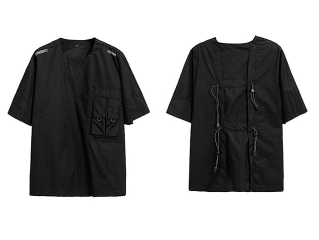 Hip Hop T Shirts Streetwear Men Loose Elastic Band Back Tops  Fashion Summer Harajuku Short Sleeves Shirts | Vimost Shop.