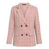 Fashion plaid women blazer suits Long sleeve double breasted blazer | Vimost Shop.