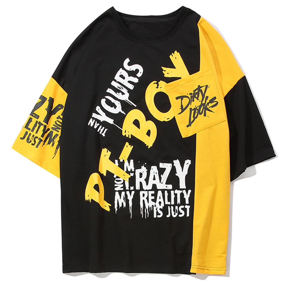 Men Color Patchwork Letter Print Male Short Sleeve Hip Hop Tops Summer T Shirt Couple Harajuku Streetwear | Vimost Shop.