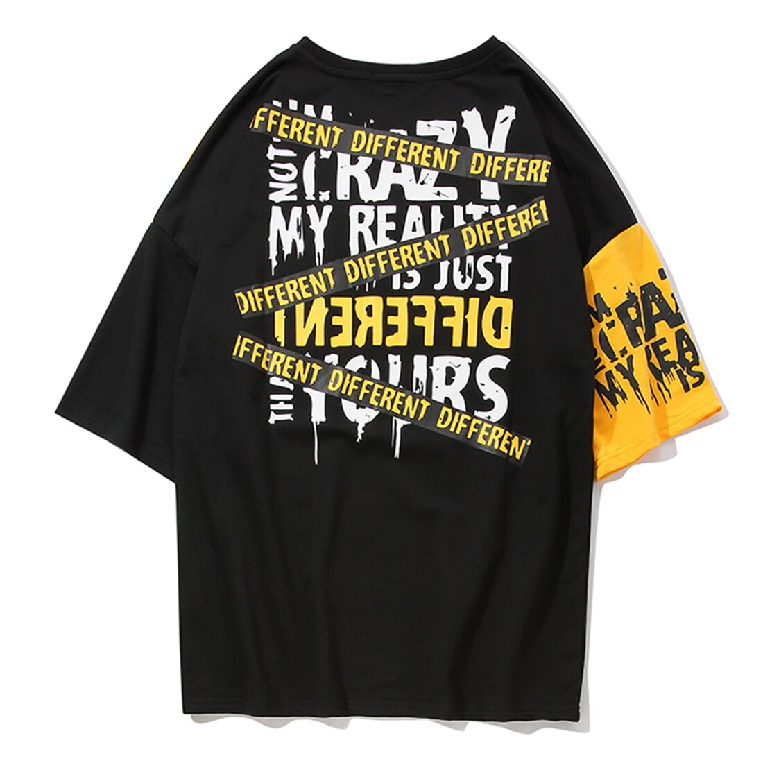 Men Color Patchwork Letter Print Male Short Sleeve Hip Hop Tops Summer T Shirt Couple Harajuku Streetwear | Vimost Shop.
