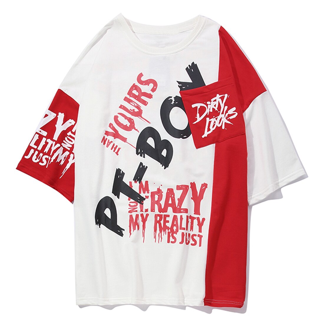 Men Color Patchwork Letter Print Male Short Sleeve Hip Hop Tops Summer T Shirt Couple Harajuku Streetwear | Vimost Shop.