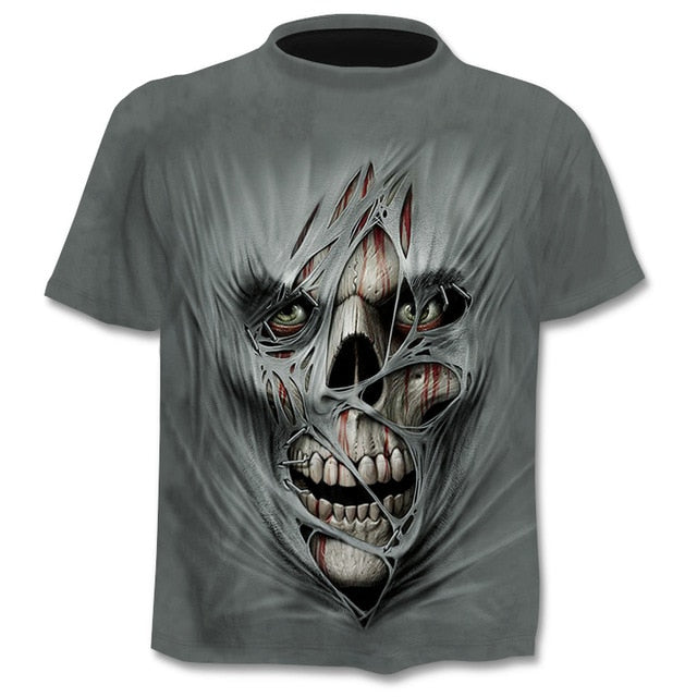 Skull graphic T-shirt horror men's T-shirt 3D fashion tops summer T-shirt men's O-neck shirt boy clothing plus size streetwear | Vimost Shop.