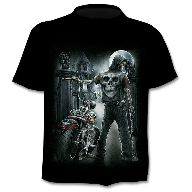 Skull graphic T-shirt horror men's T-shirt 3D fashion tops summer T-shirt men's O-neck shirt boy clothing plus size streetwear | Vimost Shop.
