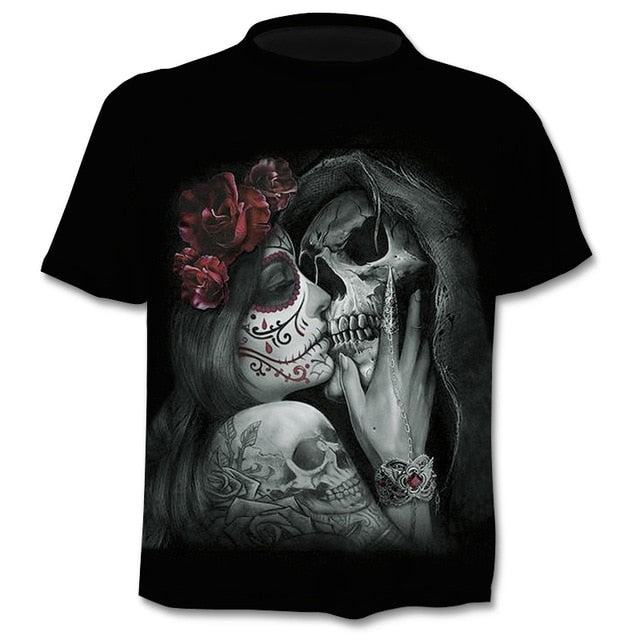 Skull graphic T-shirt horror men's T-shirt 3D fashion tops summer T-shirt men's O-neck shirt boy clothing plus size streetwear | Vimost Shop.