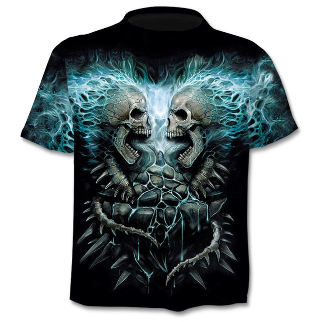 Skull graphic T-shirt horror men's T-shirt 3D fashion tops summer T-shirt men's O-neck shirt boy clothing plus size streetwear | Vimost Shop.