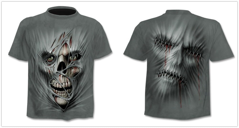 Skull graphic T-shirt horror men's T-shirt 3D fashion tops summer T-shirt men's O-neck shirt boy clothing plus size streetwear | Vimost Shop.