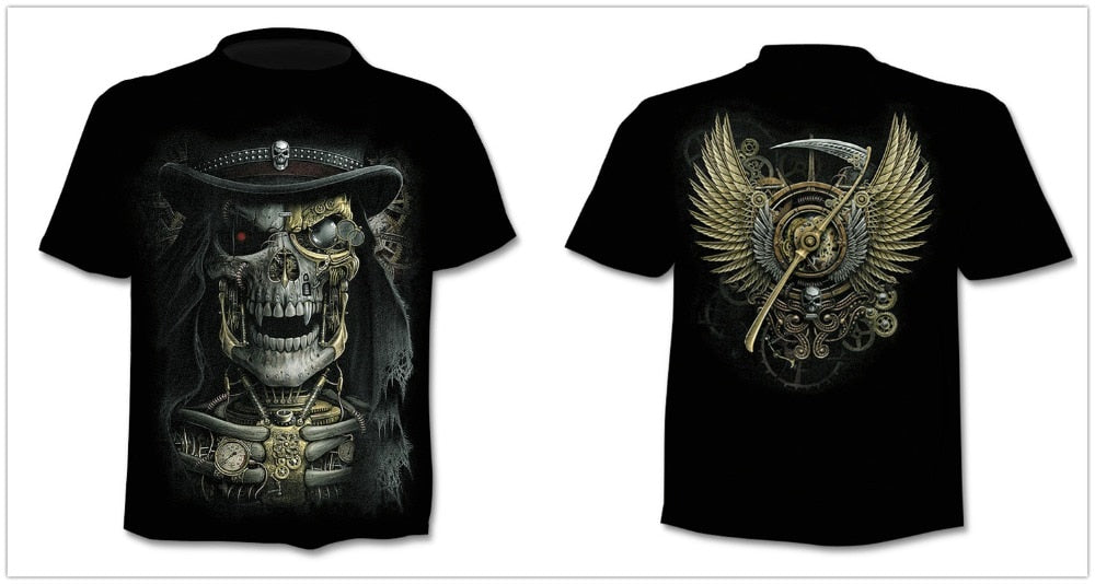 Skull graphic T-shirt horror men's T-shirt 3D fashion tops summer T-shirt men's O-neck shirt boy clothing plus size streetwear | Vimost Shop.